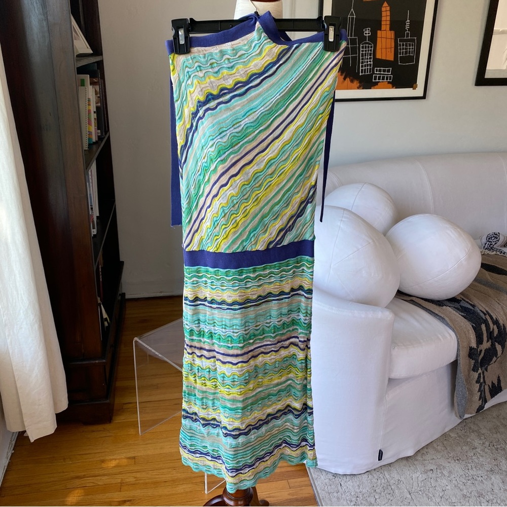 M by Missoni Blue Green Halter Dress | Size 2